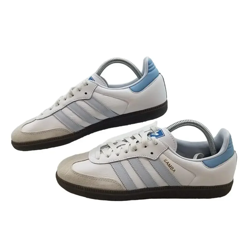 Adidas Samba OG White & Blue Sneakers Unisex Size‎ 7.5 – Worn 3 times